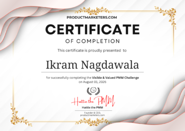The Visible & Valued PMM Challenge - Certificate of Completion