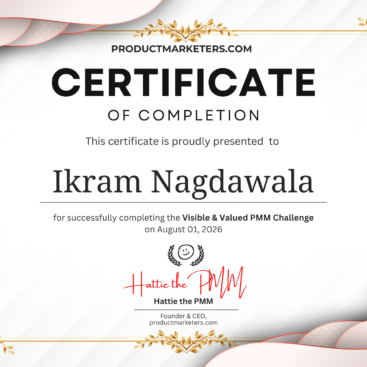 The Visible & Valued PMM Challenge - Certificate of Completion